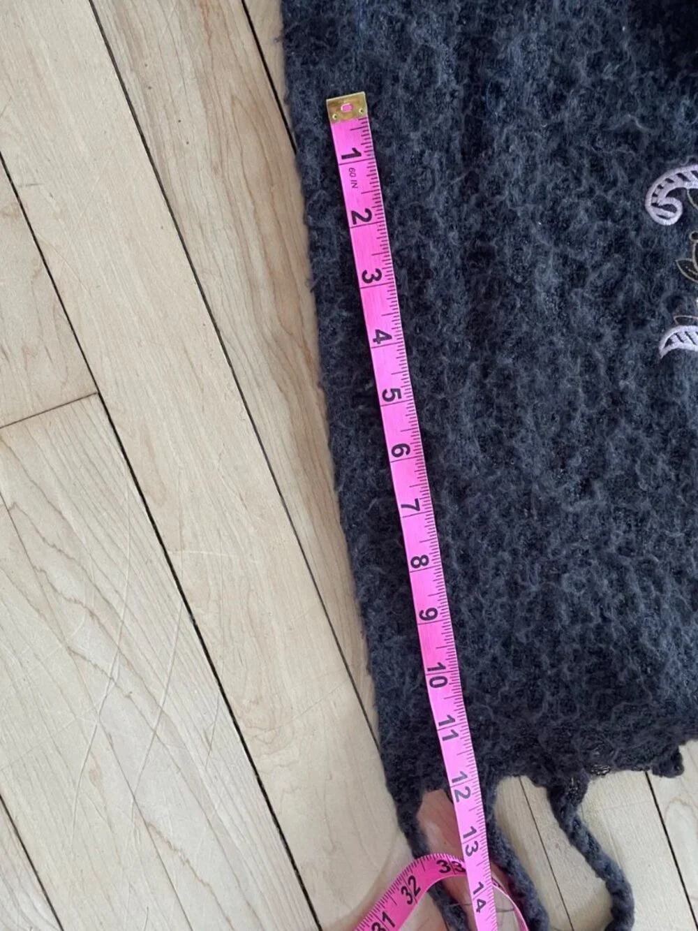 Vintage Style Juicy Couture Scarf Chocolate Brown Y2K Logo Embroidered Wrap Glam